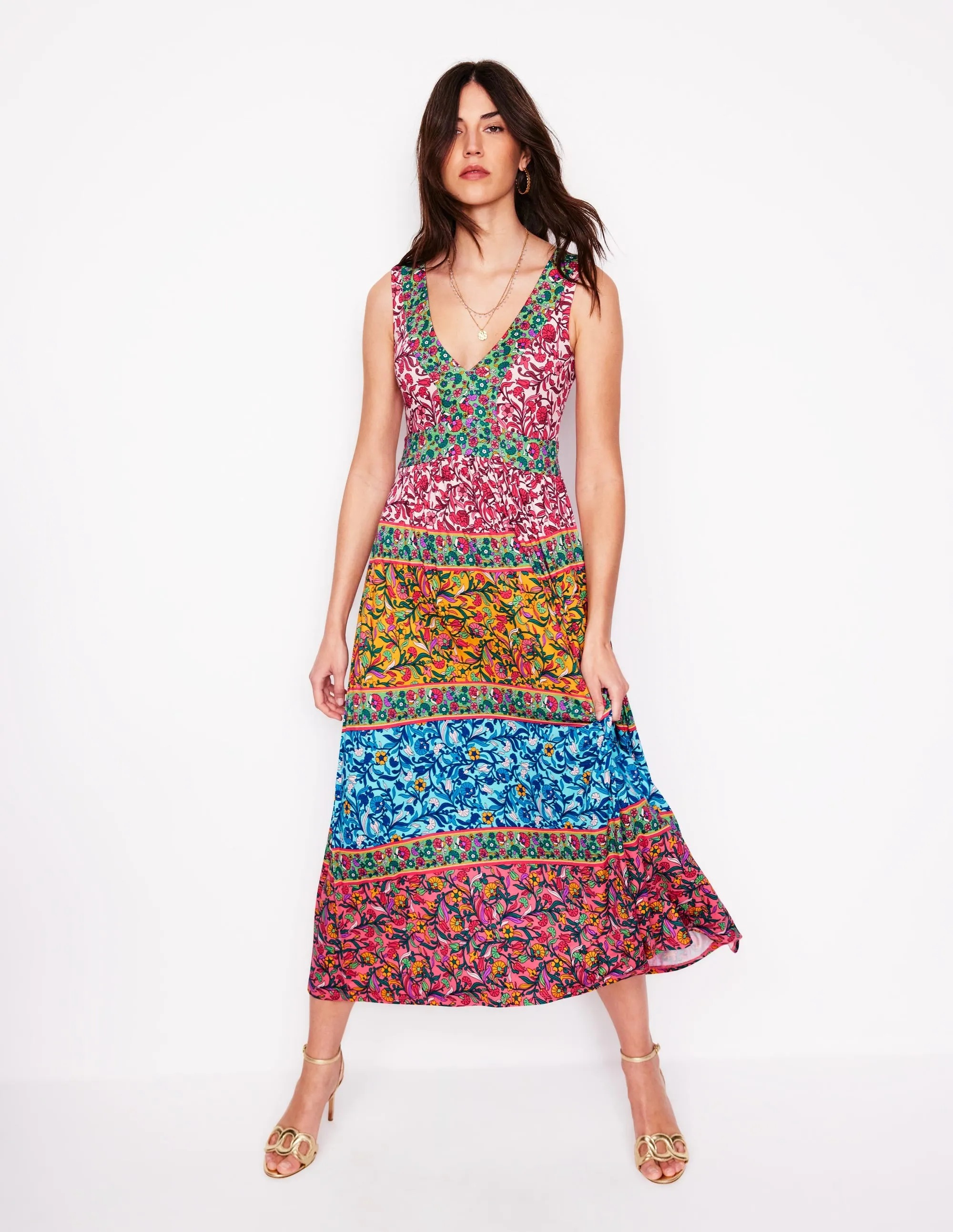 Olympia Jersey Maxi Dress-Multi. Enchanting Vine