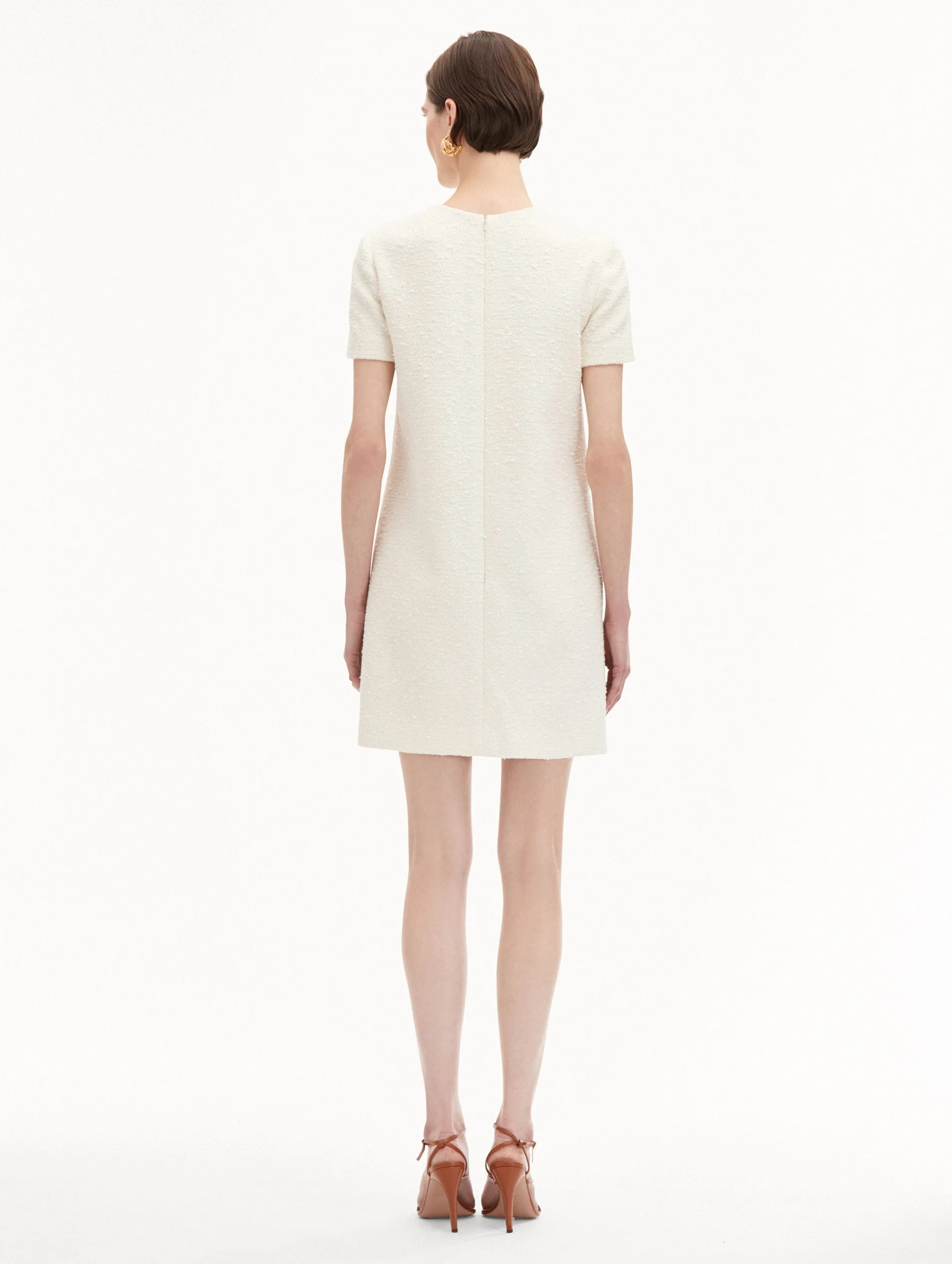 Orchid Embroidered Tweed Shift Dress