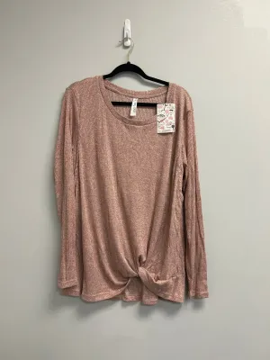 Outlet 7182 - Latched Mama Long Sleeve Twist Front Nursing Top - Final Sale - SANDSTONE - 1X