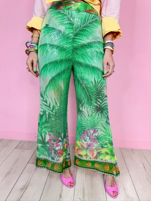 PALM BEACH SOCIETY SEQUIN PANTS - GREEN