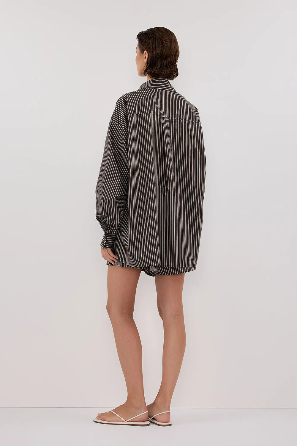 PALMA BITTER CHOC SILK BLEND SHIRT