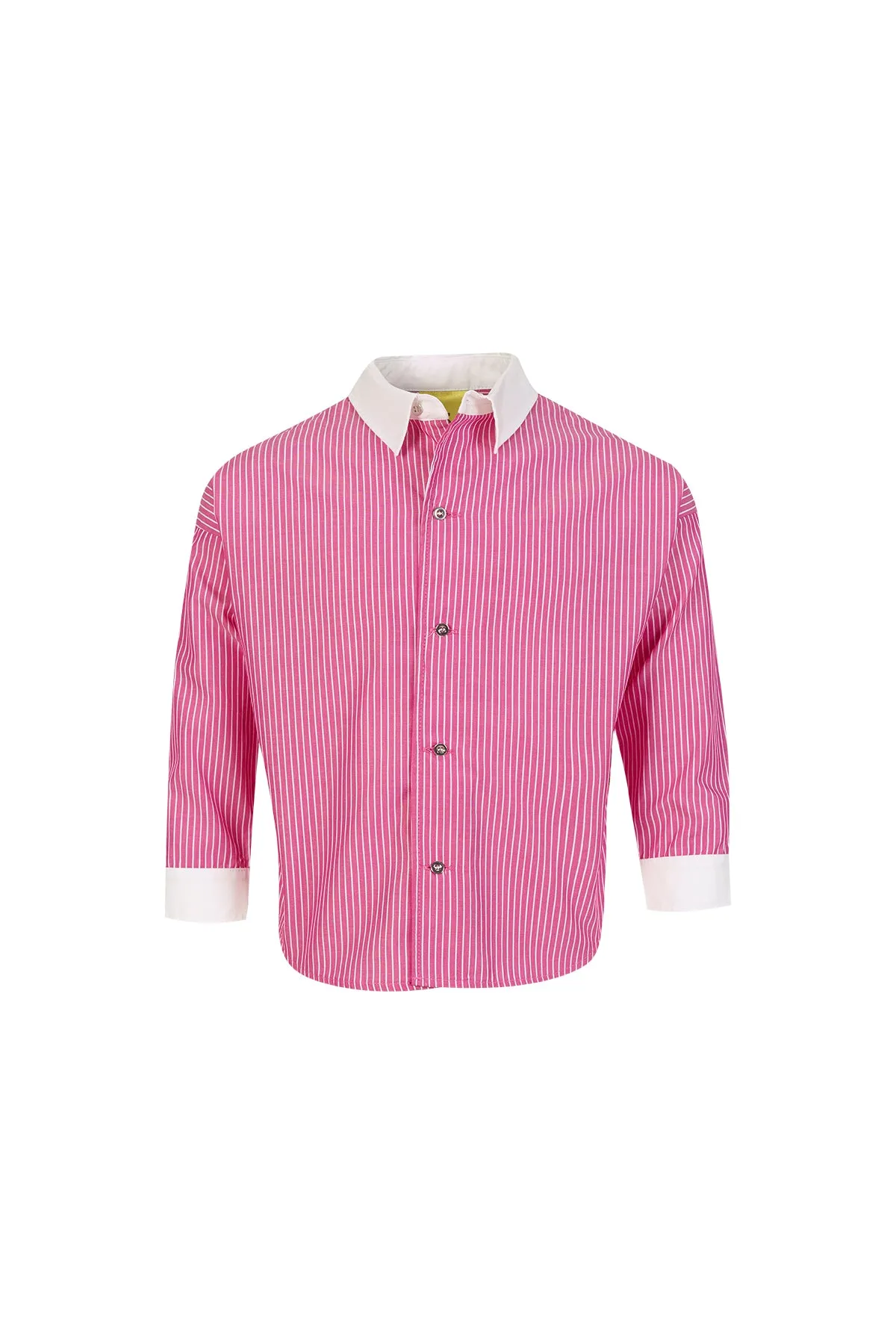 PINK AND WHITE STRIPED LOOSE SHIRT