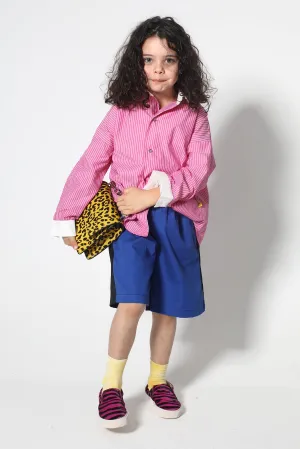 PINK AND WHITE STRIPED LOOSE SHIRT