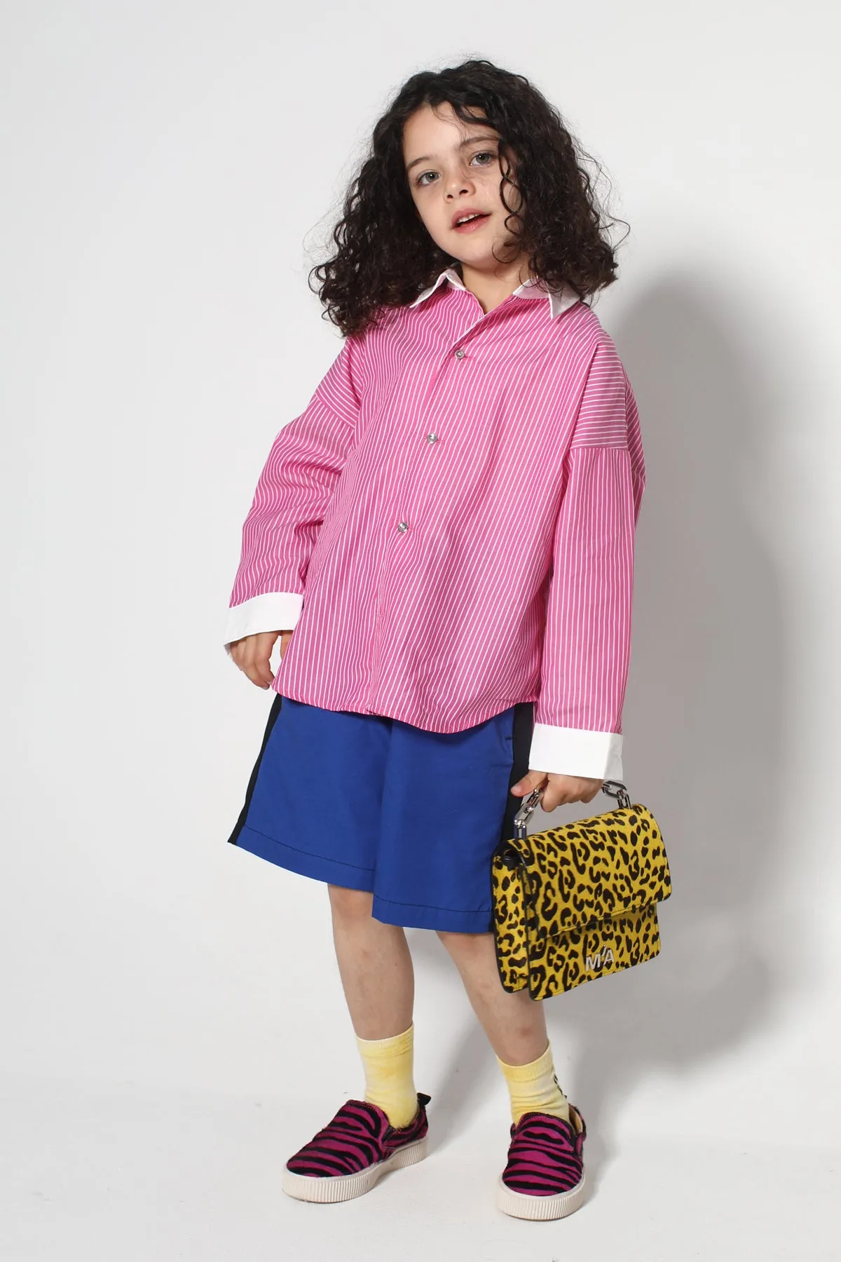 PINK AND WHITE STRIPED LOOSE SHIRT