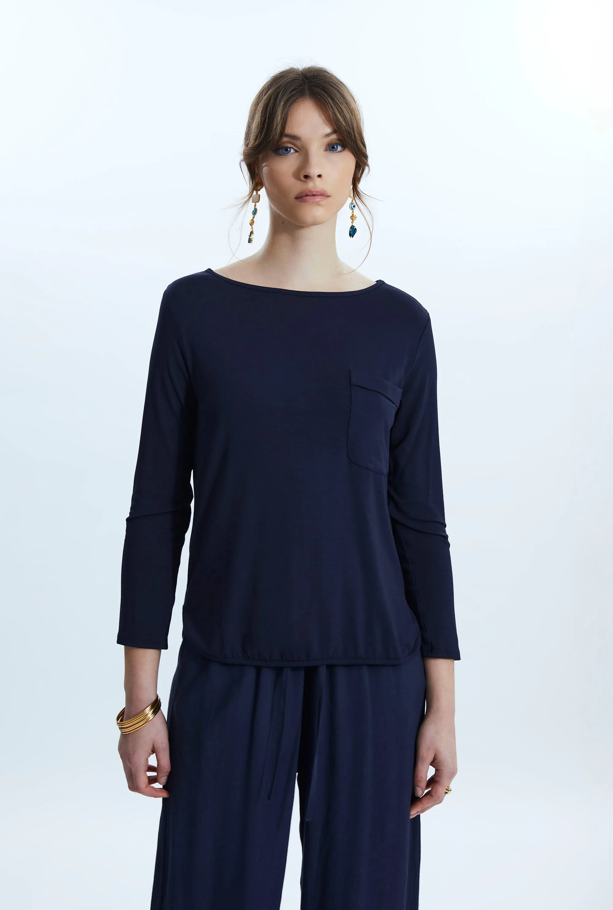 Pocket Jersey T-shirt Navy