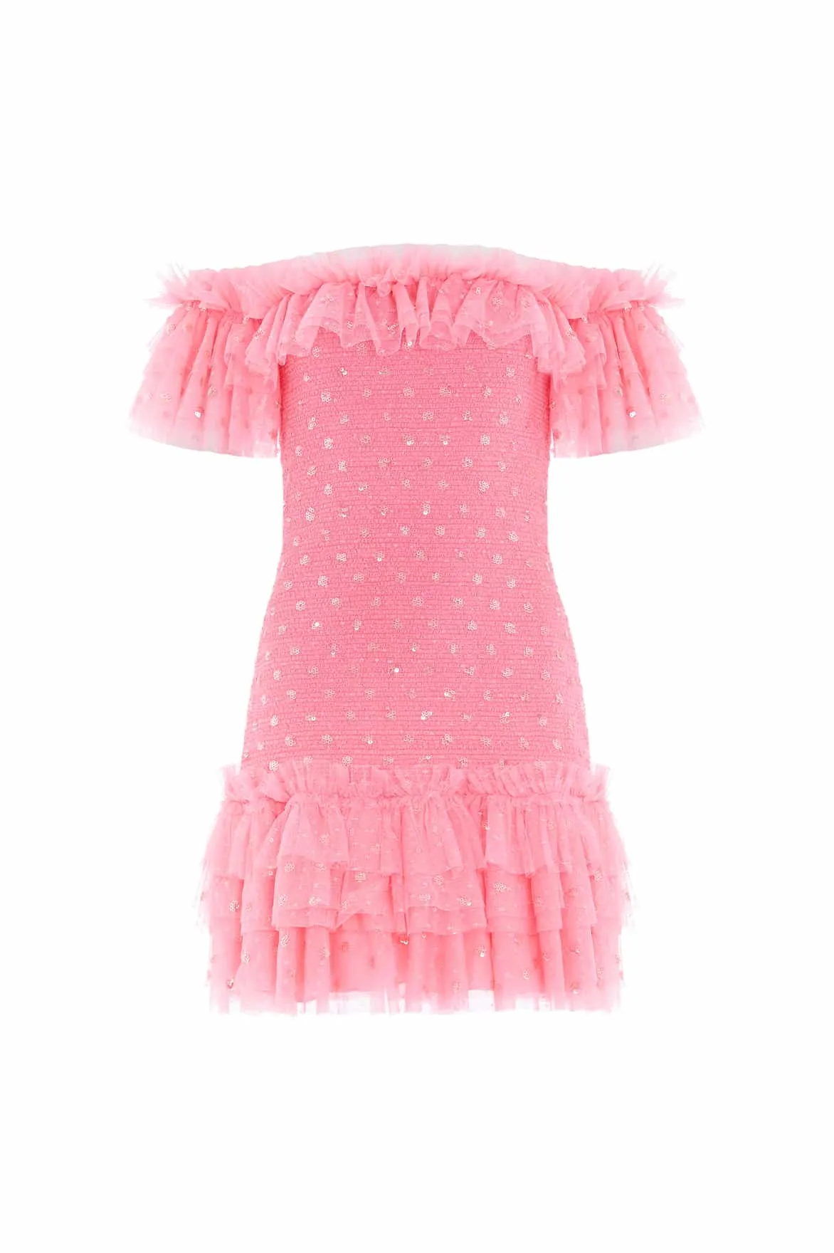 Polka Dot Smocked Micro Mini Dress