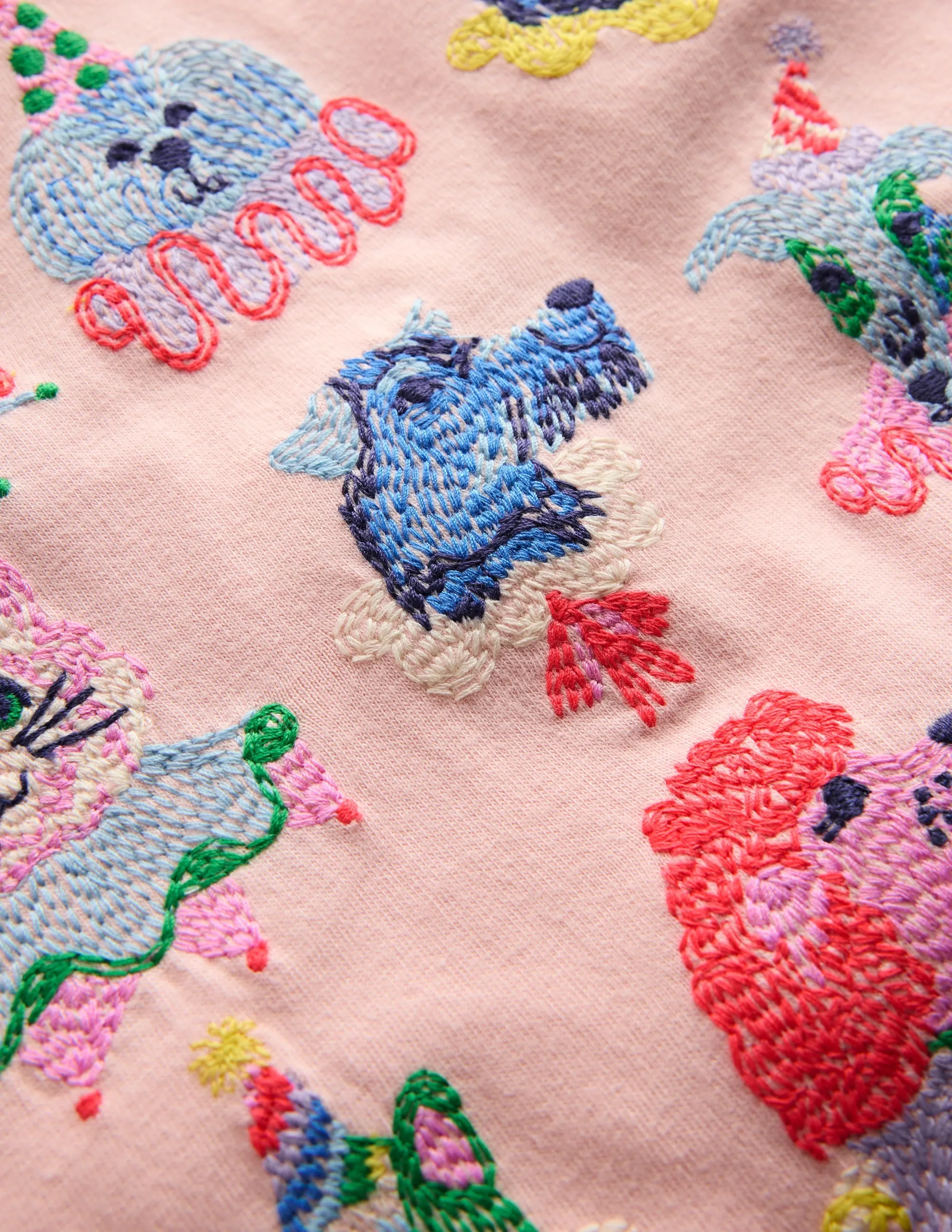Puff Sleeve Superstitch Top-Chalk Pink Circus Pets