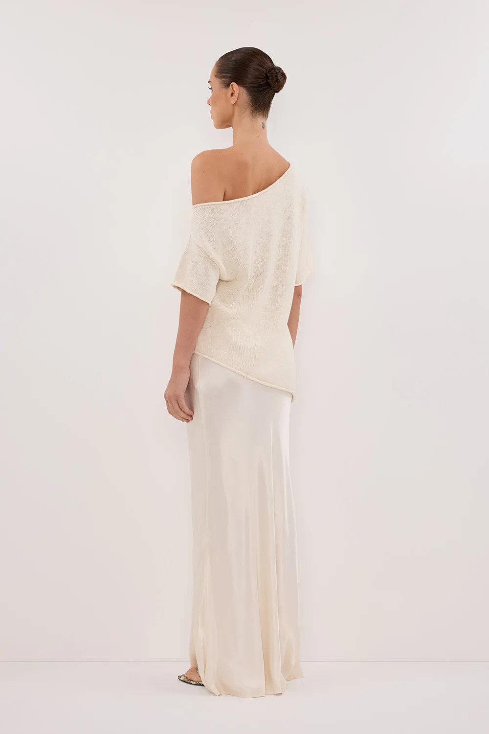 RICK CREAM ASYM KNIT TOP