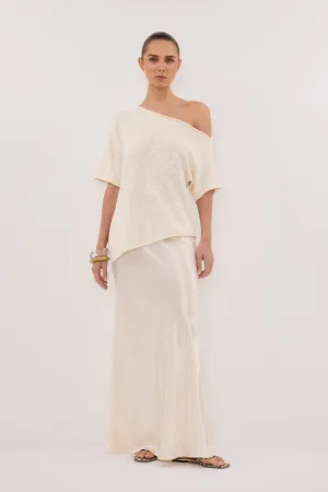 RICK CREAM ASYM KNIT TOP