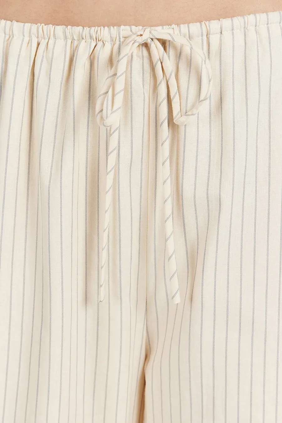 RILEY CREAM COTTON STRIPE PANT