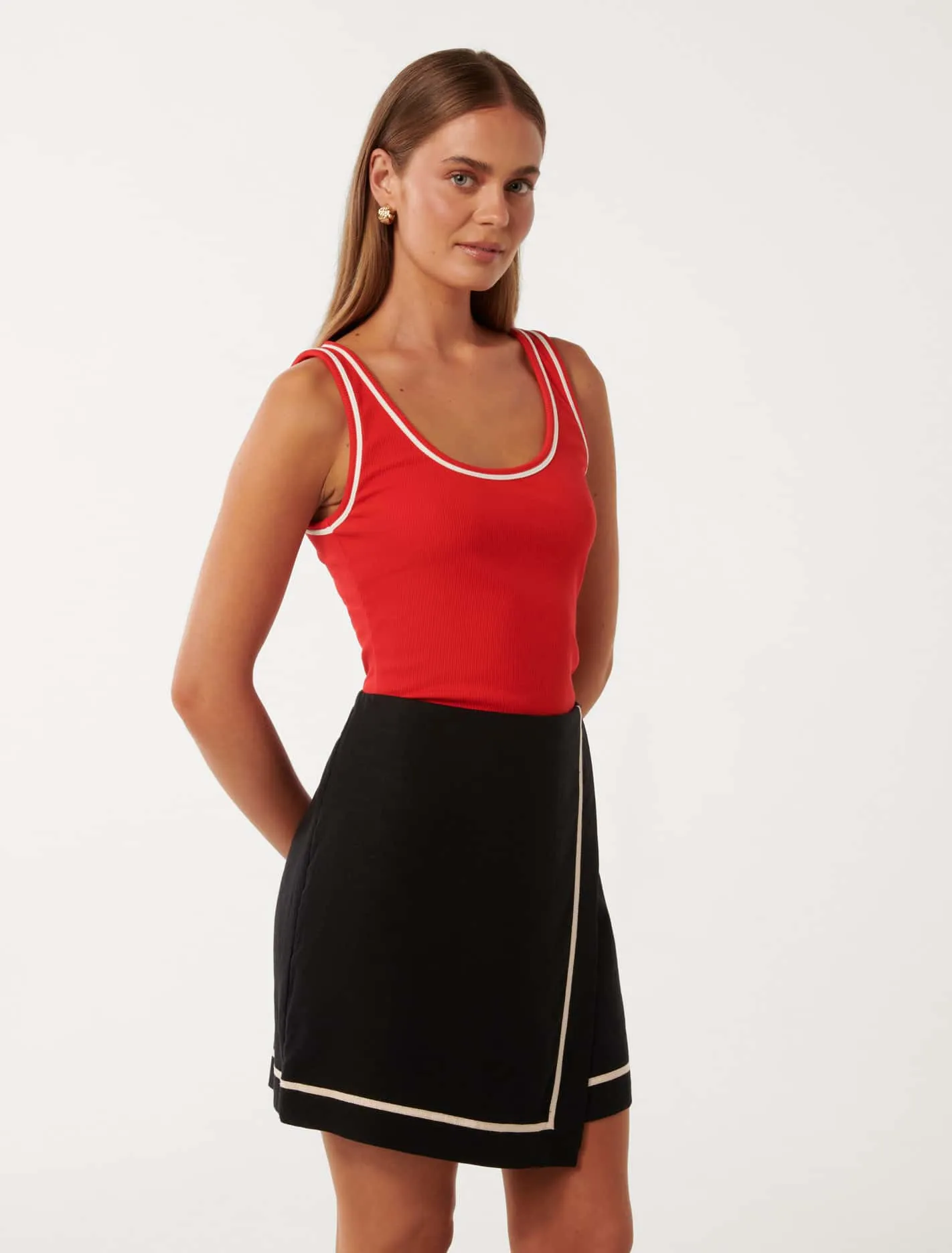 Rita Tipped Scoop Tank Top