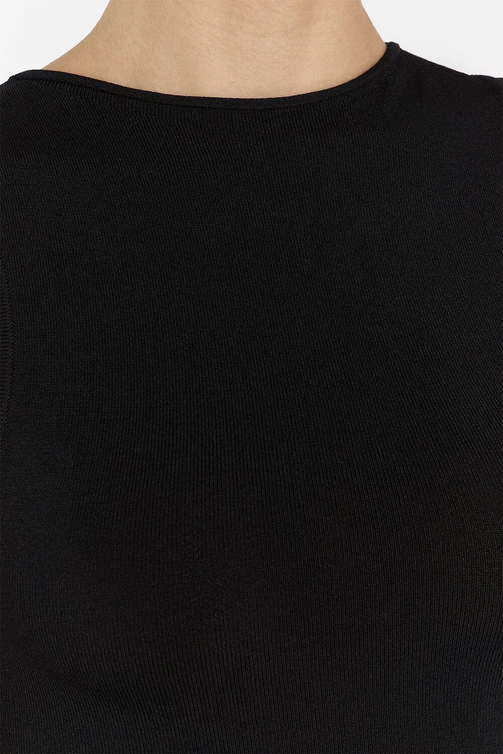 RUBY BLACK BOAT NECK KNIT TOP