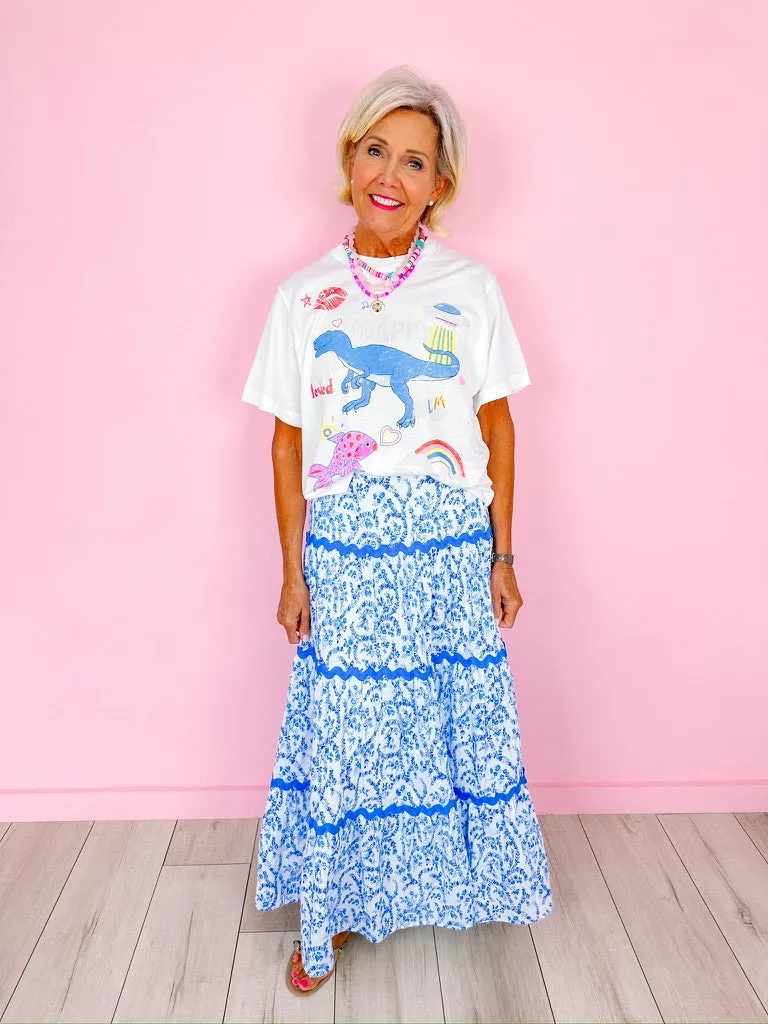 RUE BOXY DINO CROP TEE