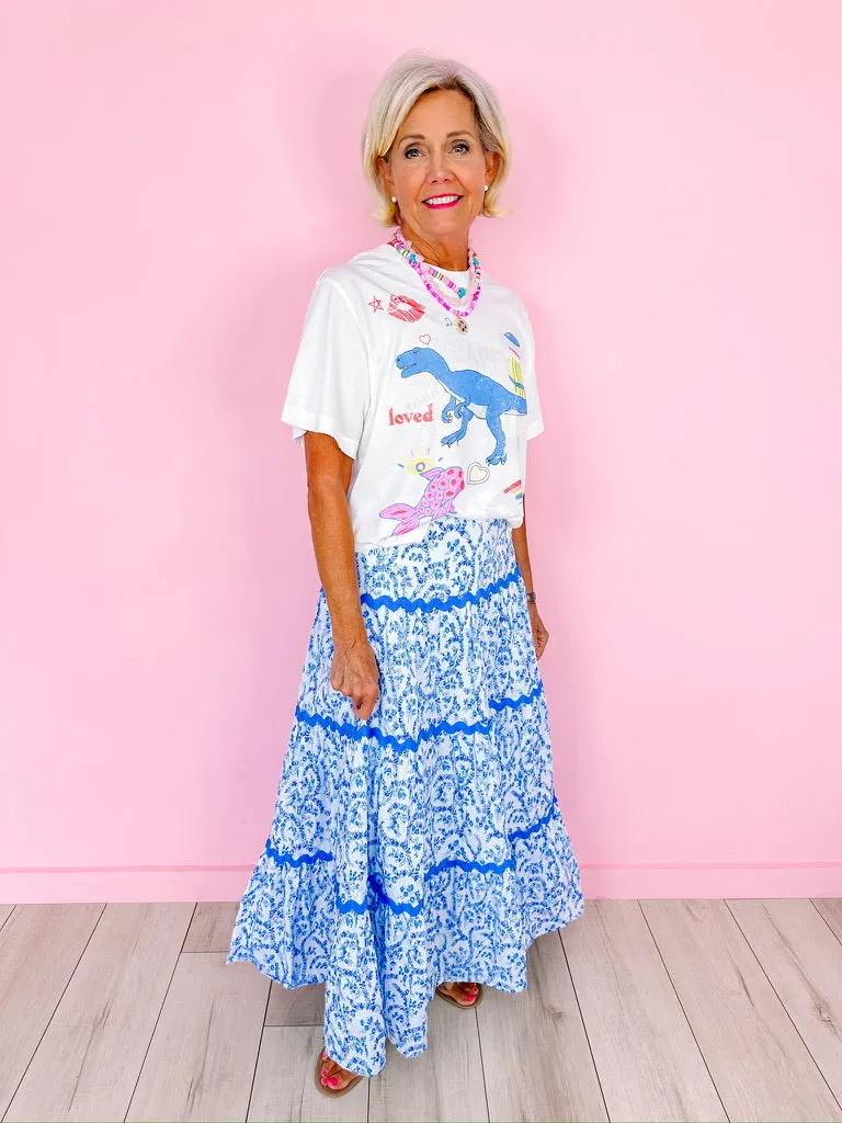 RUE BOXY DINO CROP TEE