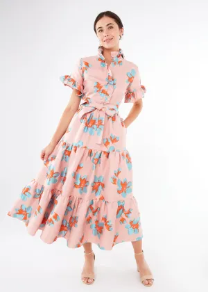 Sadie Maxi Dress Pink Plumeria Jacquard