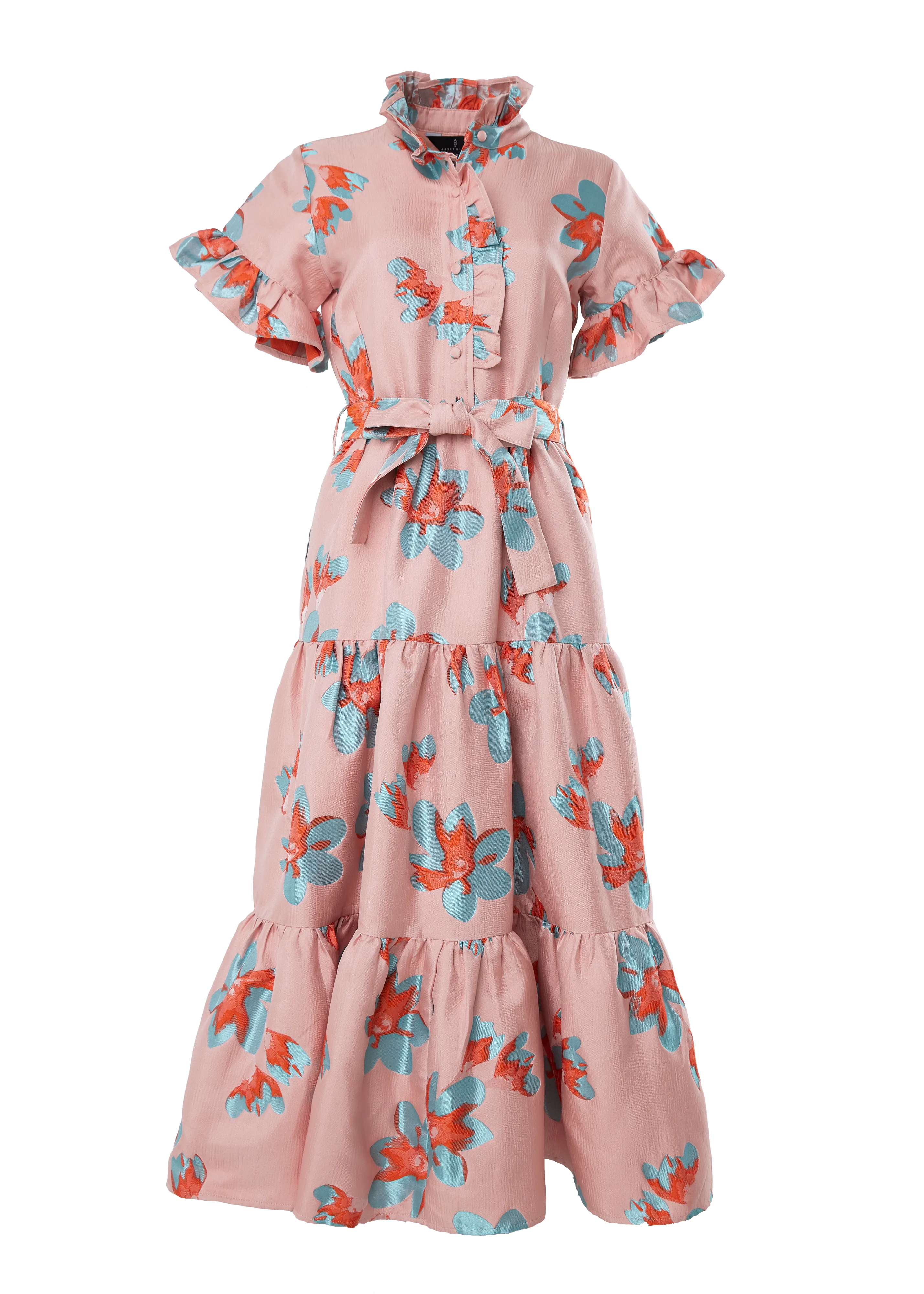 Sadie Maxi Dress Pink Plumeria Jacquard