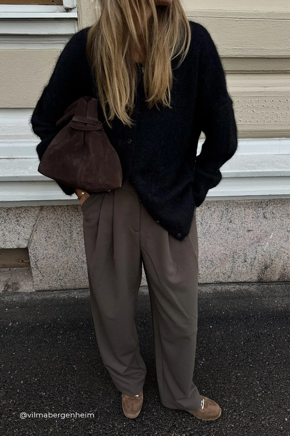 SALMA BLACK POLO NECK KNIT CARDIGAN