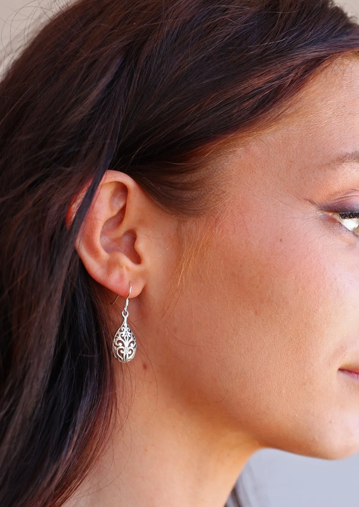 Serene Drop Silver Earrings