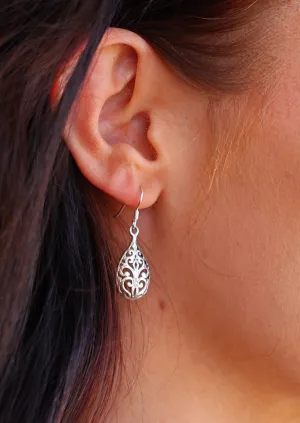 Serene Drop Silver Earrings