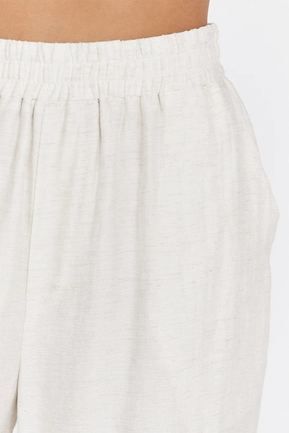 SHANIYA OFF WHITE LINEN BLEND PANT