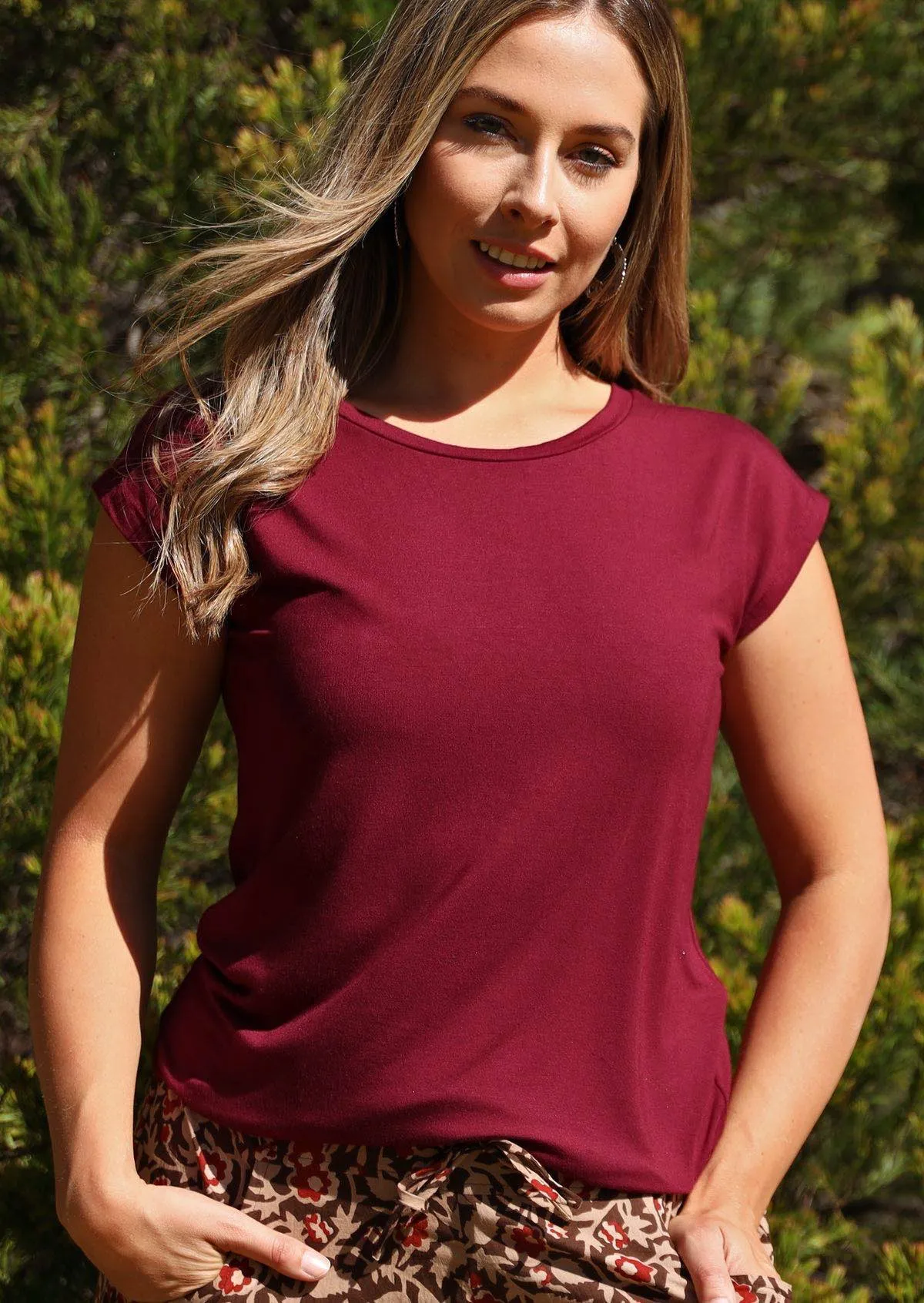 Shell T-shirt Maroon
