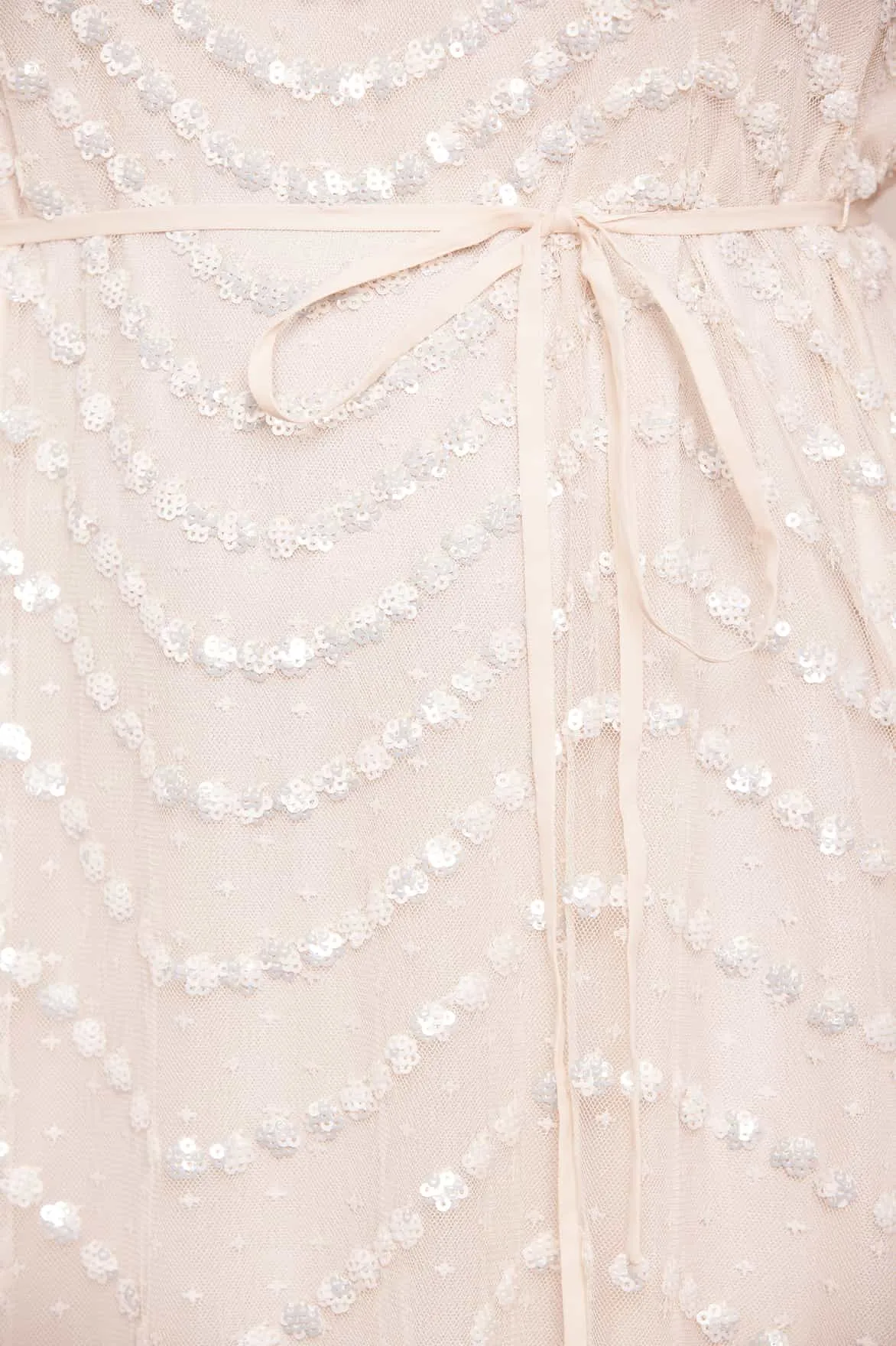 Shimmer Wave Gloss One-Shoulder Ballerina Dress