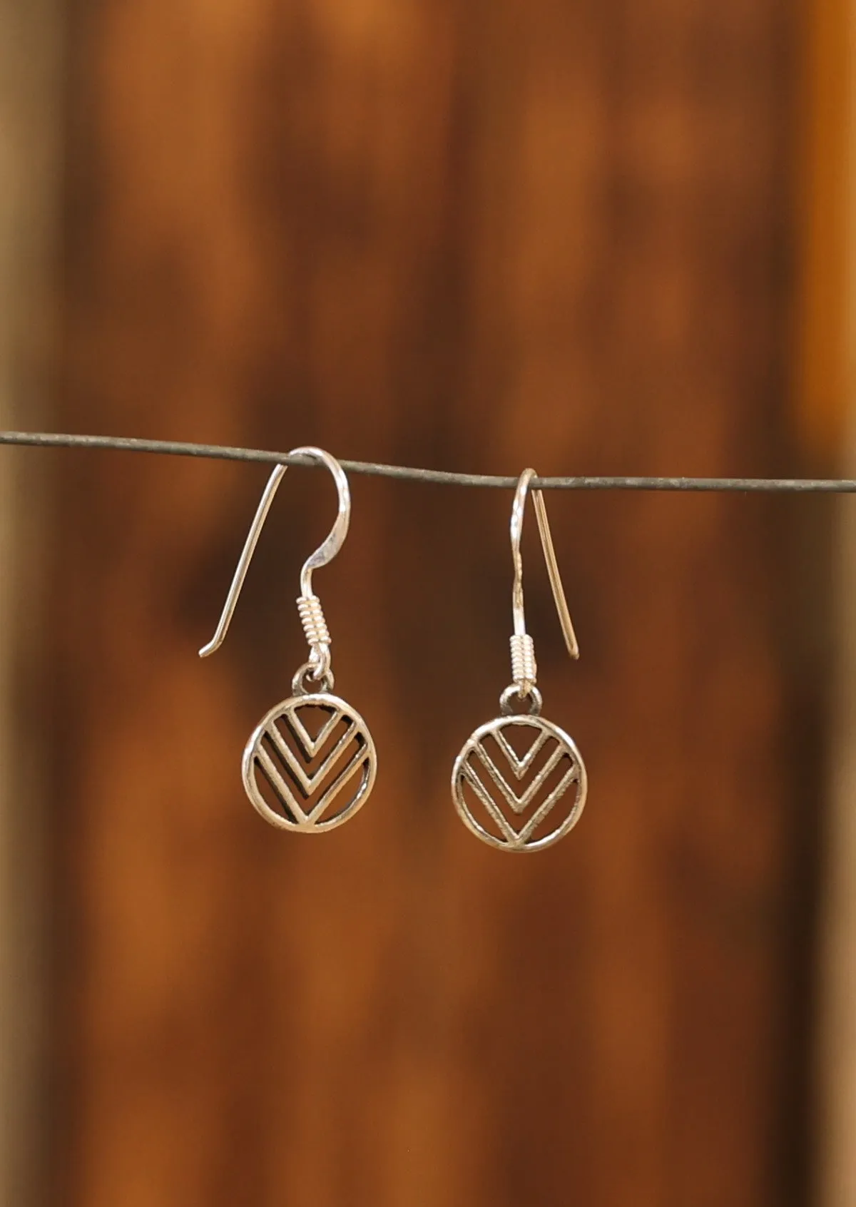 Silver Chevron Earrings