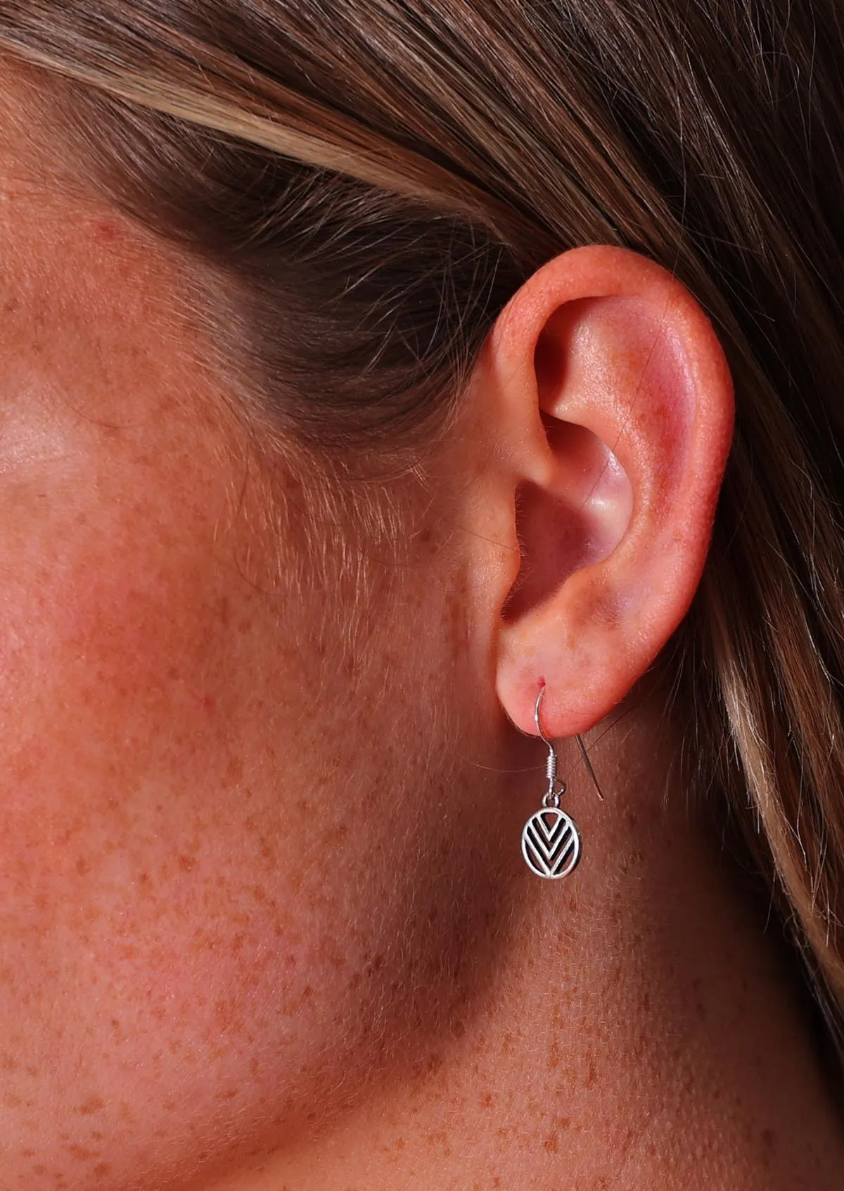 Silver Chevron Earrings