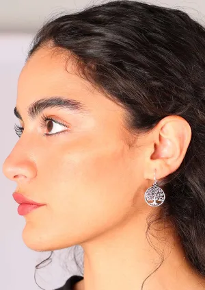 Silver Klimt Tree of Life Earrings