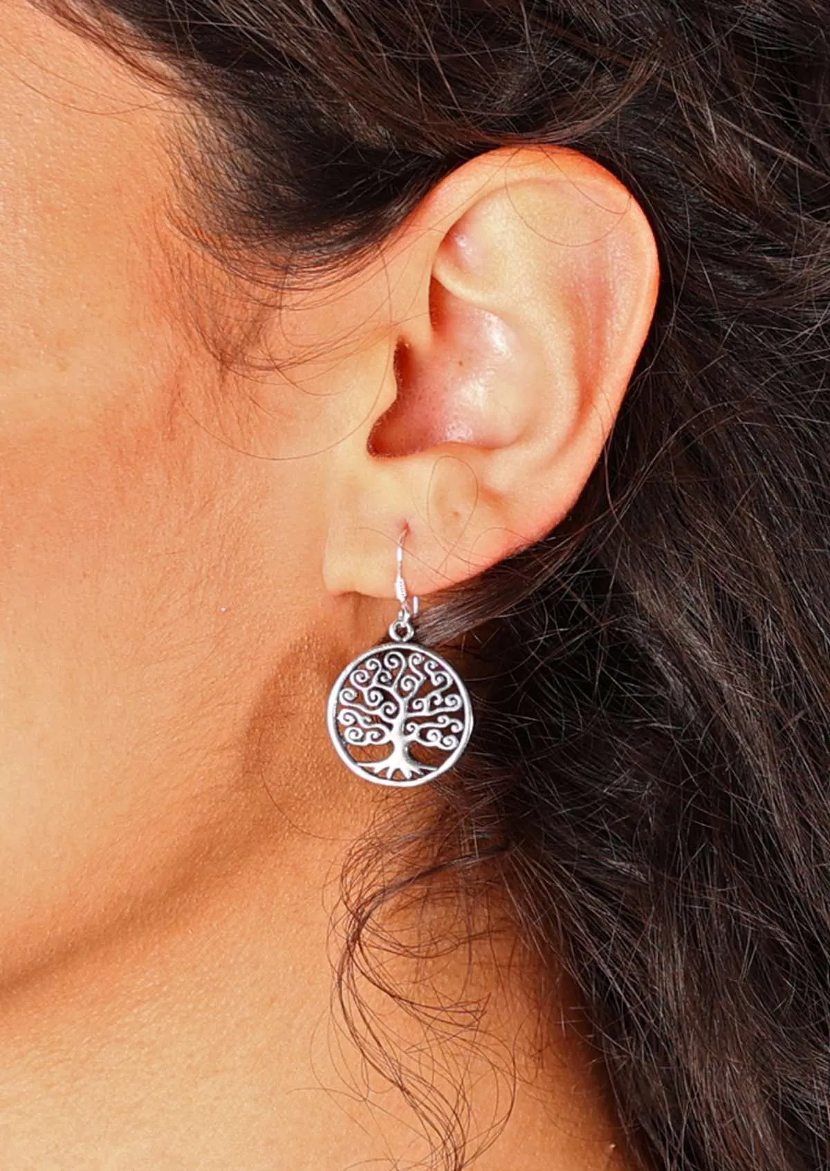 Silver Klimt Tree of Life Earrings