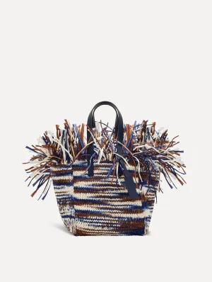 Small Raffia Crochet Square Tote