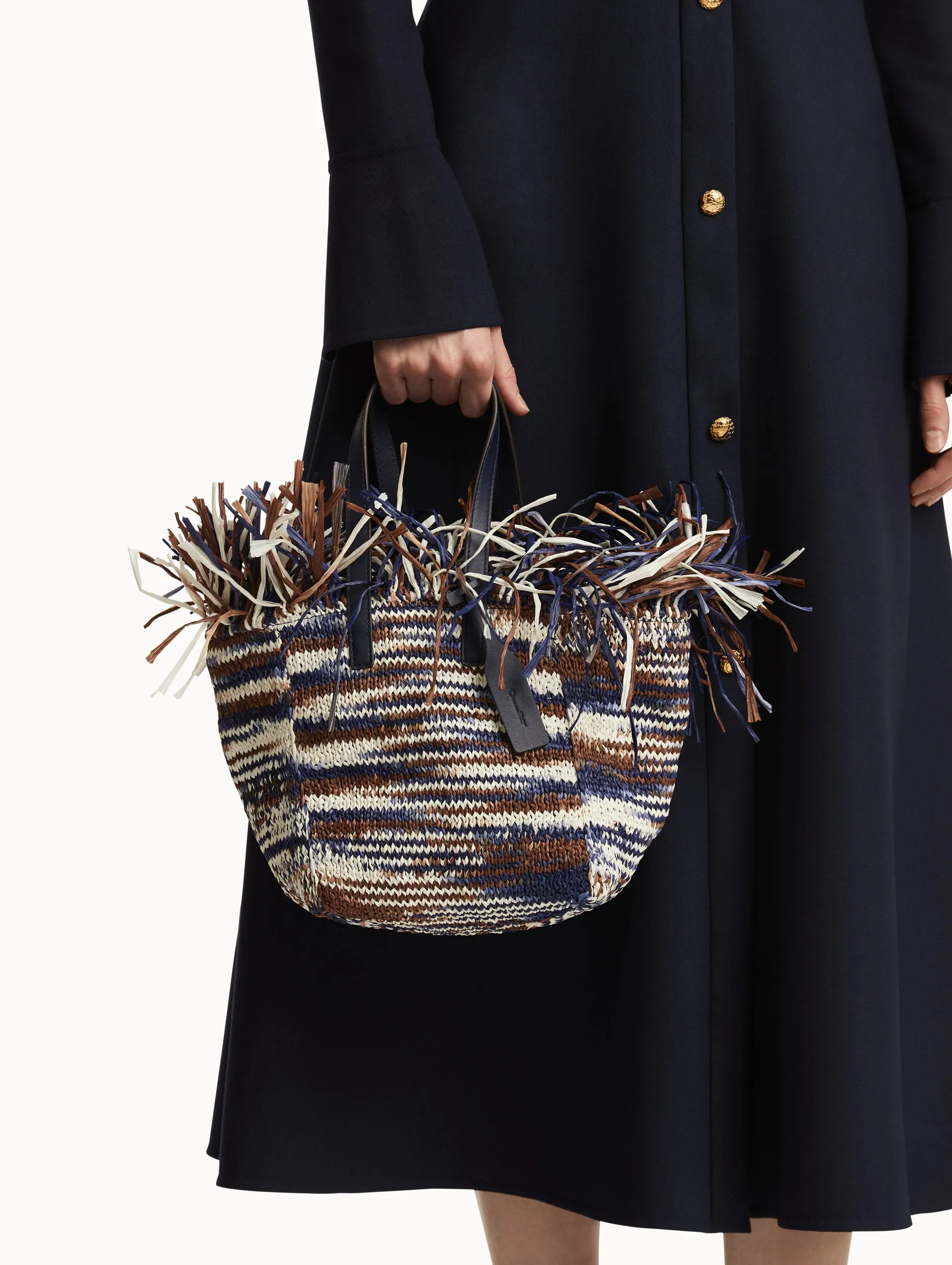 Small Raffia Crochet Square Tote
