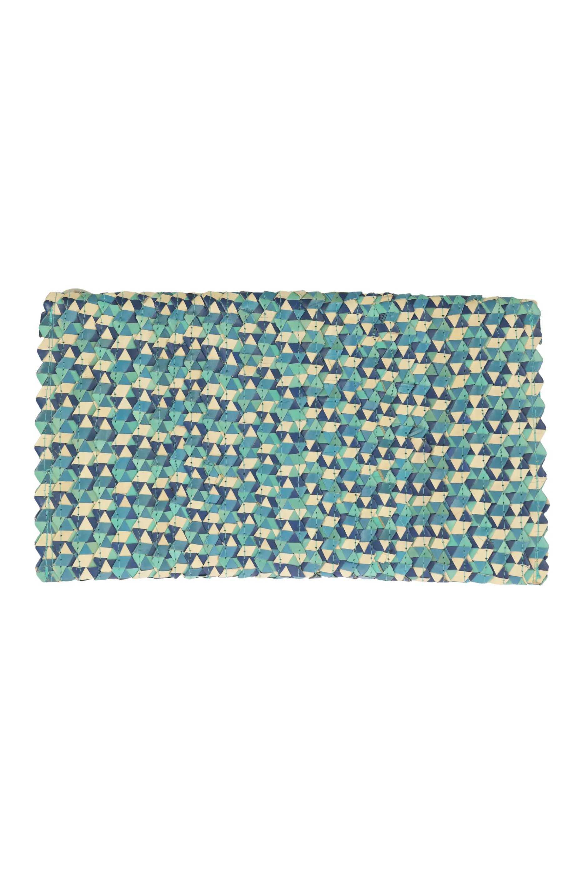 Straw Envelope Clutch / Turquoise