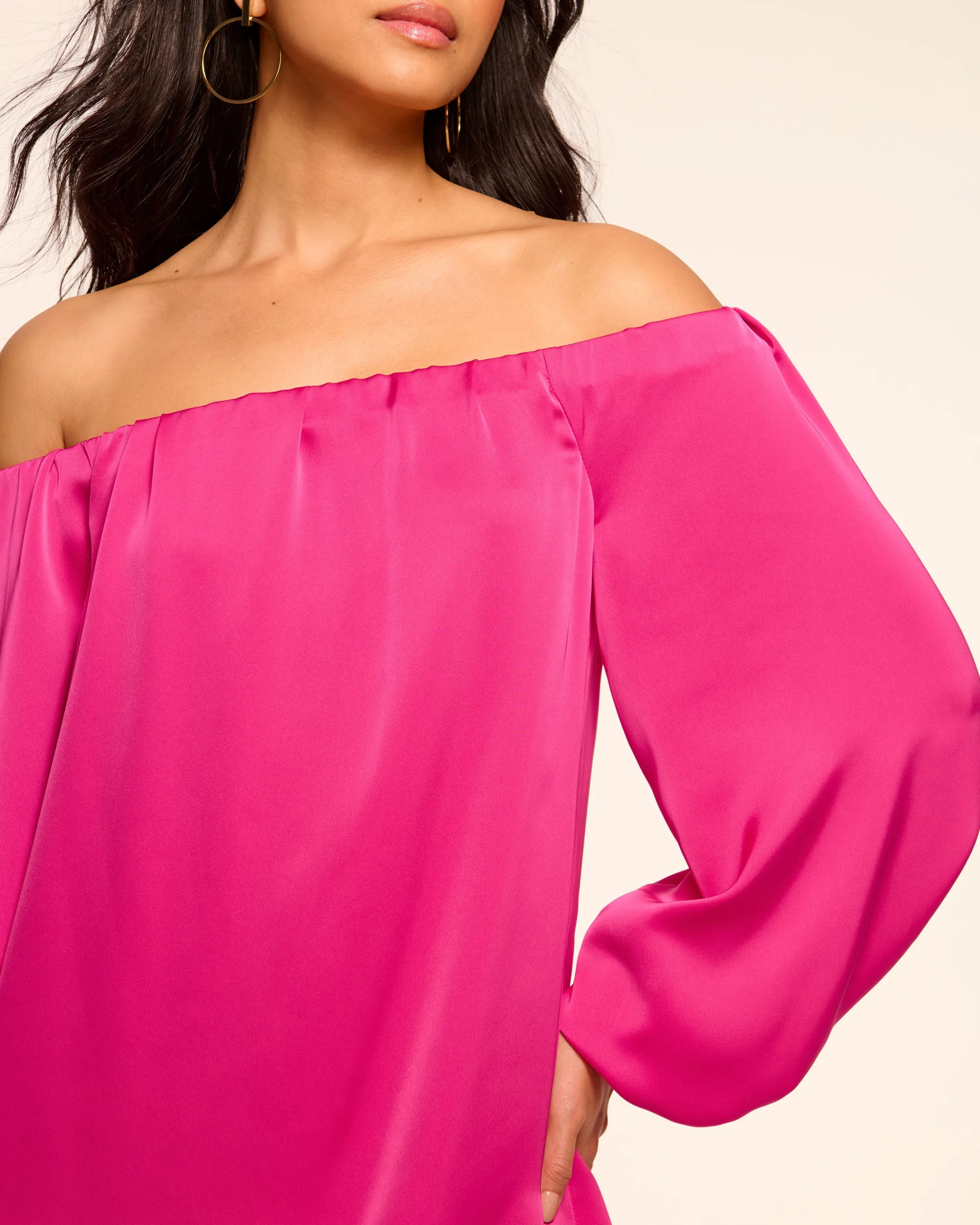 Suzy Off-The-Shoulder Bubble Mini Dress