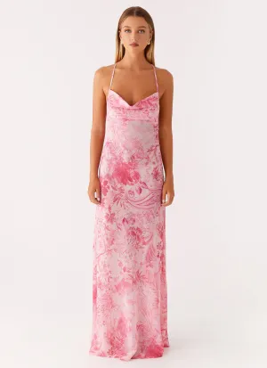 Tara Maxi Dress - Pink Print