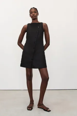 TOMMY BLACK LINEN MINI DRESS