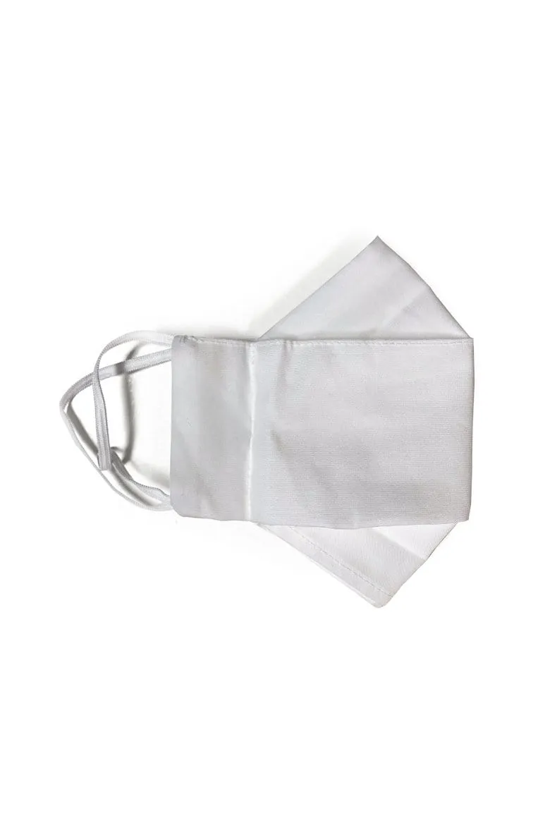 True White Cotton (Box Pleated Mask with Filter Pocket)