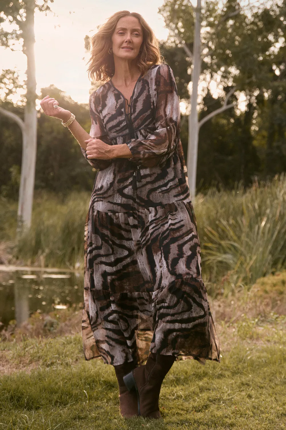 Tukdi Dress in Zebra