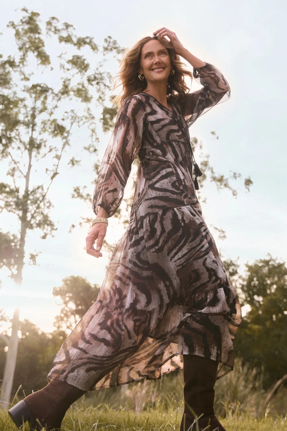 Tukdi Dress in Zebra