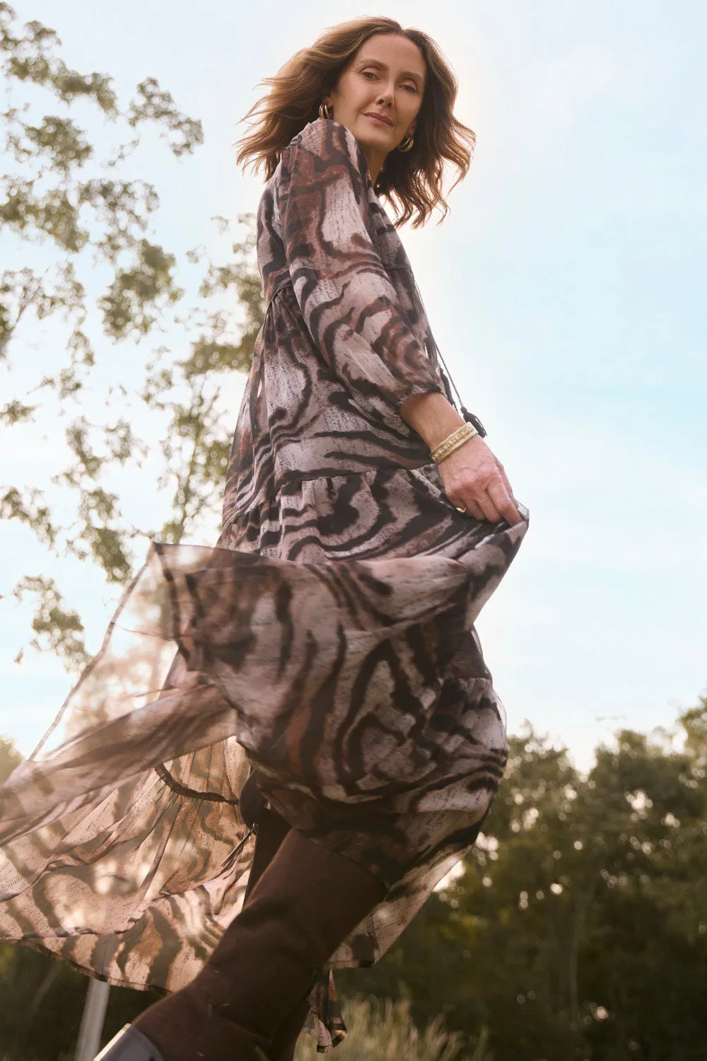 Tukdi Dress in Zebra