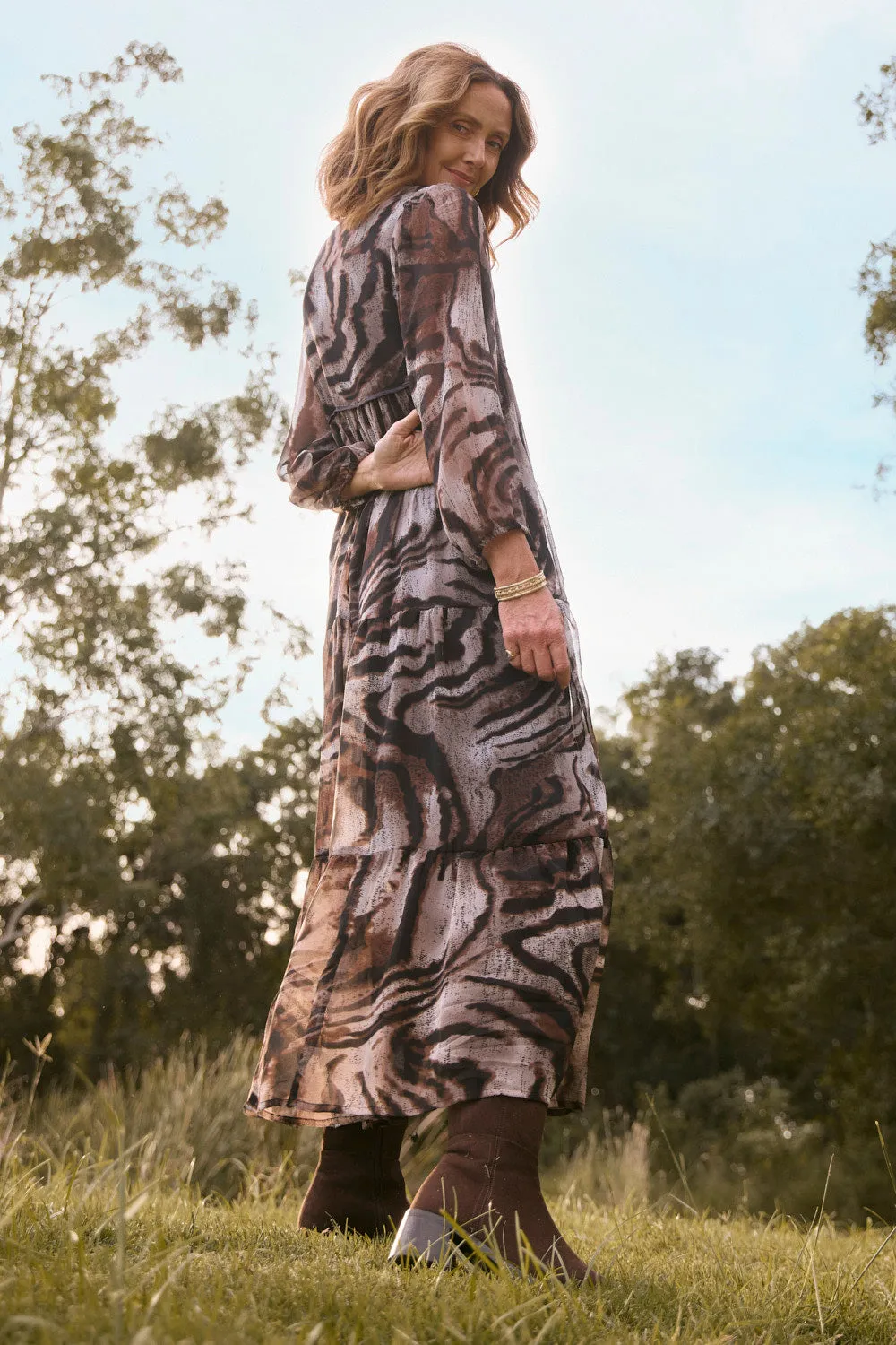 Tukdi Dress in Zebra