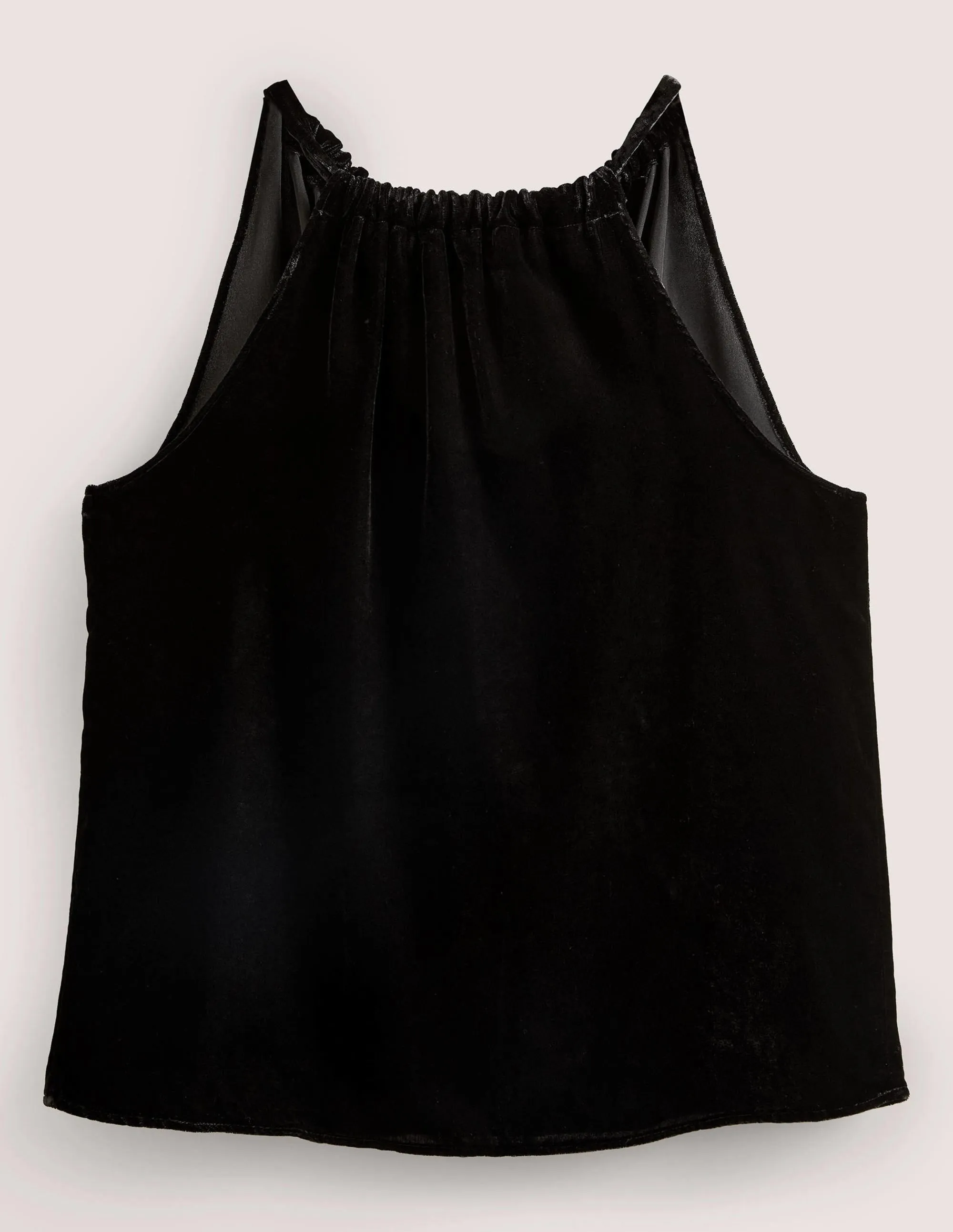 Velvet Halterneck Top-Black