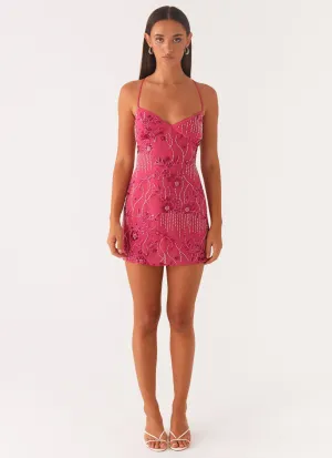 Vietta Sequin Cami Mini Dress - Fuchsia