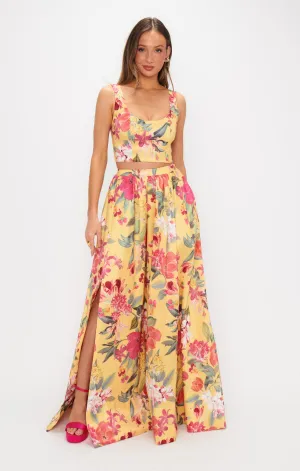 Vivianna Maxi Skirt ~ Mimosa Floral Taffeta