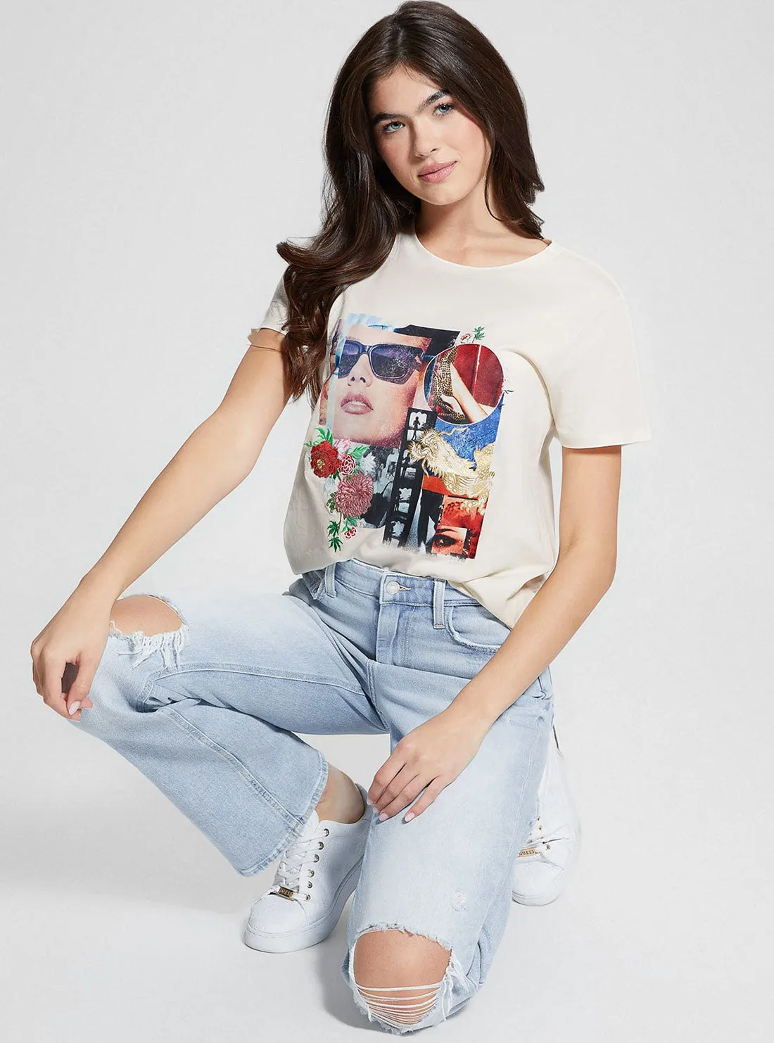 White Hollywood Dragon Short Sleeve T-Shirt