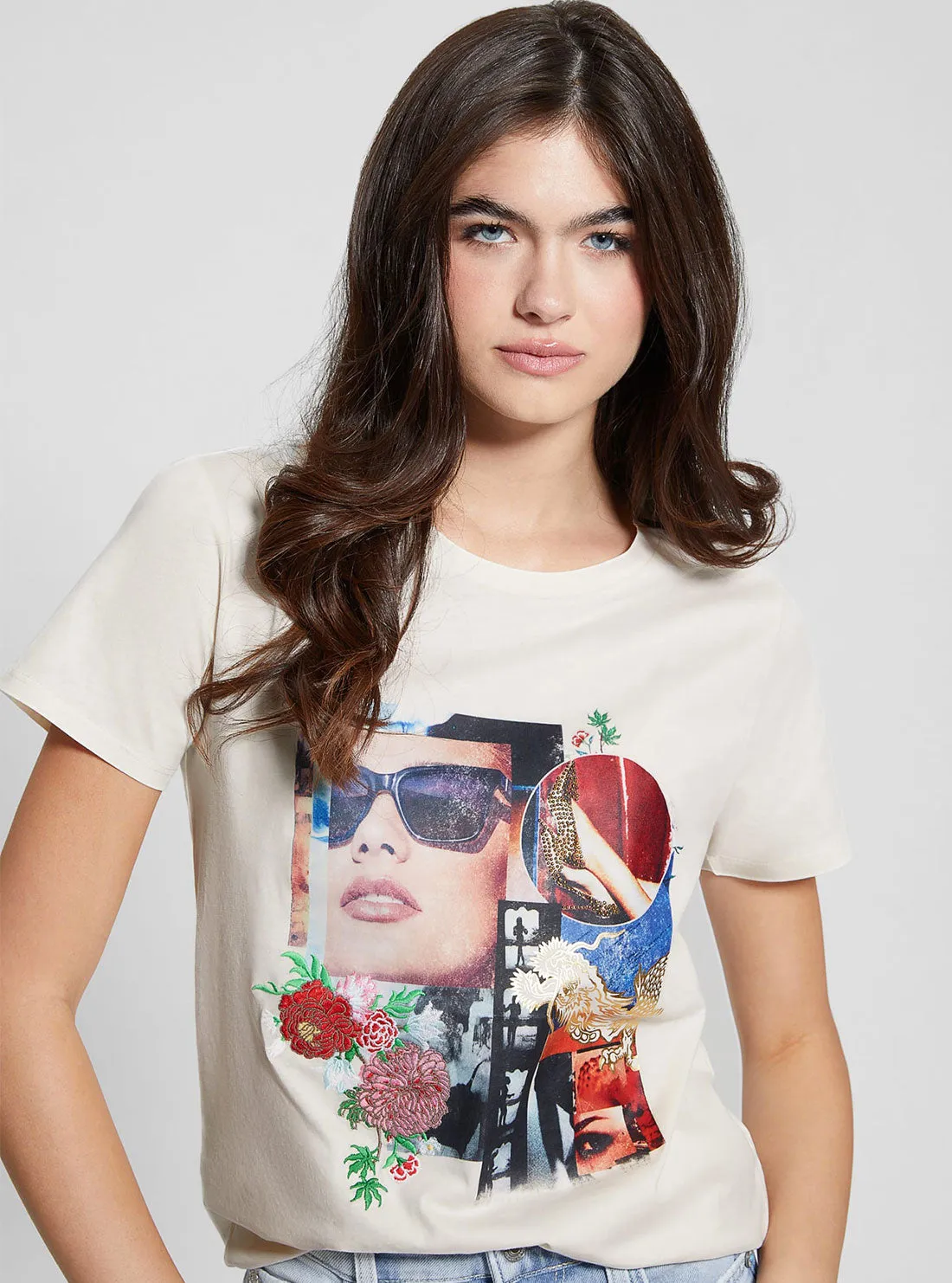 White Hollywood Dragon Short Sleeve T-Shirt