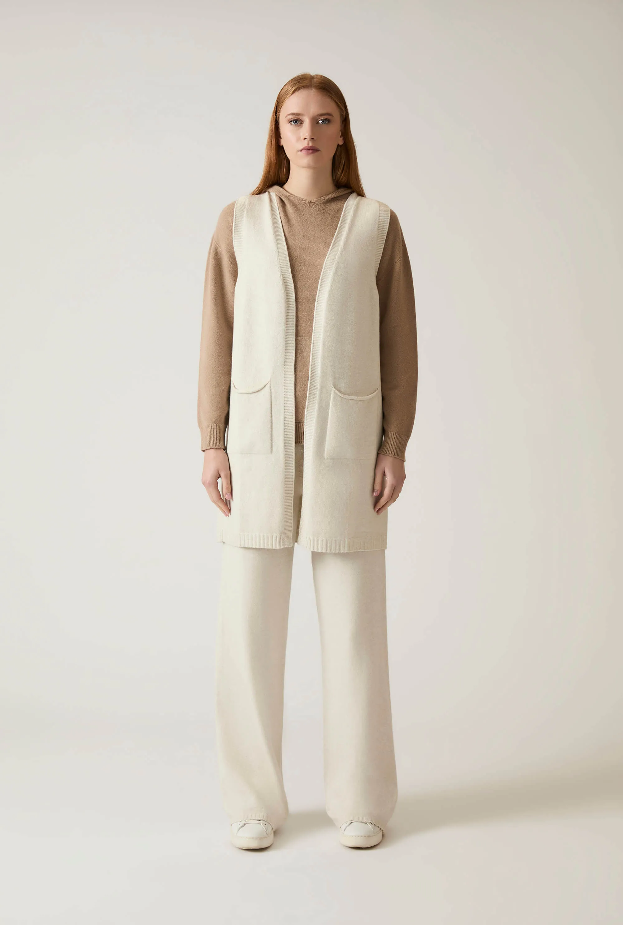White Knitted Gilet