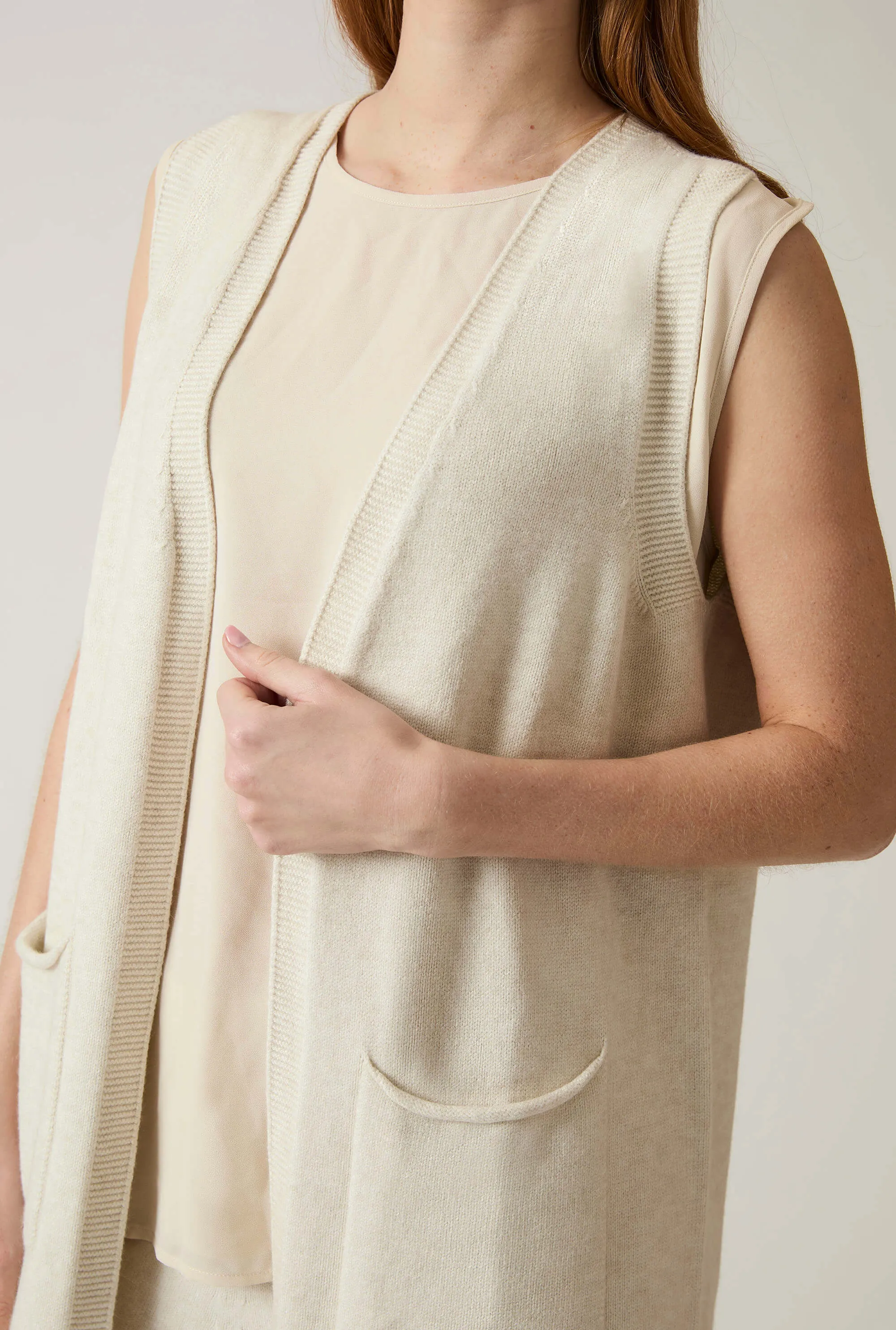 White Knitted Gilet