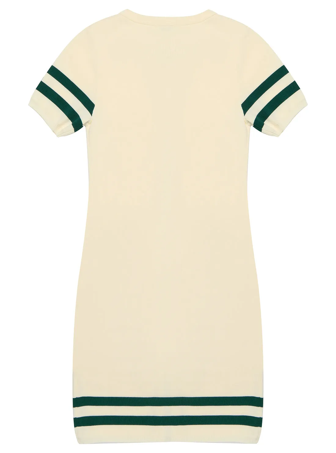 White Short Sleeve Knit Sweater Dress (7–16)