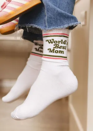 World's Best Mom Long Crew Socks